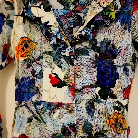 Ladies Jacket size S. Alberto Makali butterfly and floral print - Picture 2 of 4